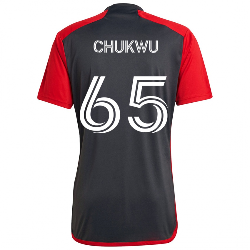 Børn Joses Chukwu #65 Grå Rød Hjemmebane Spillertrøjer 2024/25 Trøje T-Shirt