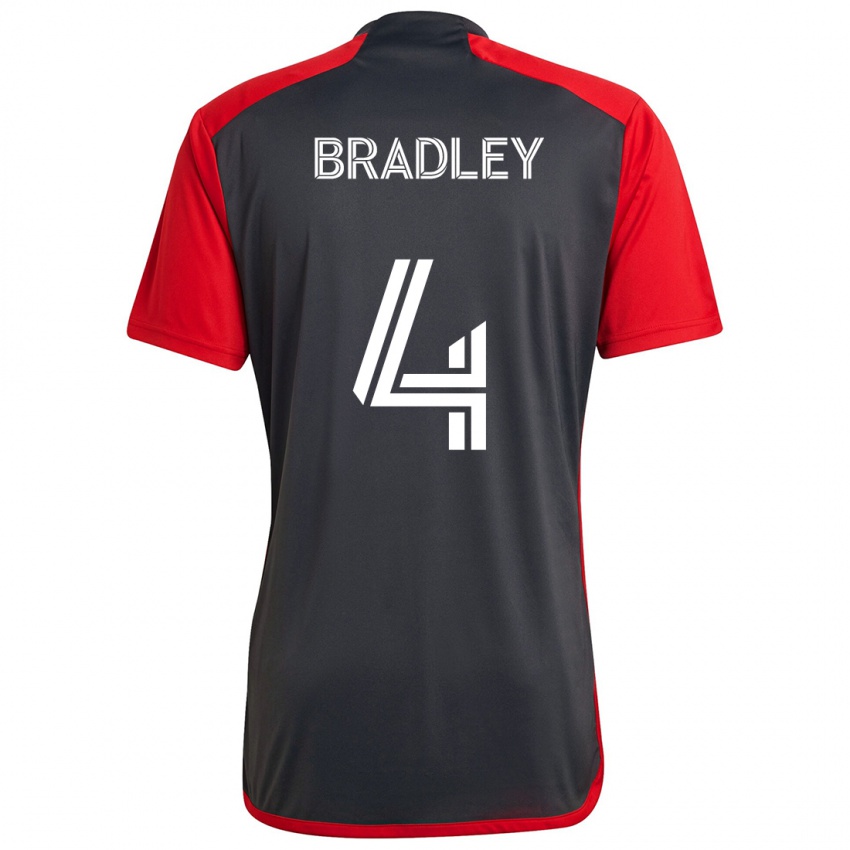 Børn Michael Bradley #4 Grå Rød Hjemmebane Spillertrøjer 2024/25 Trøje T-Shirt