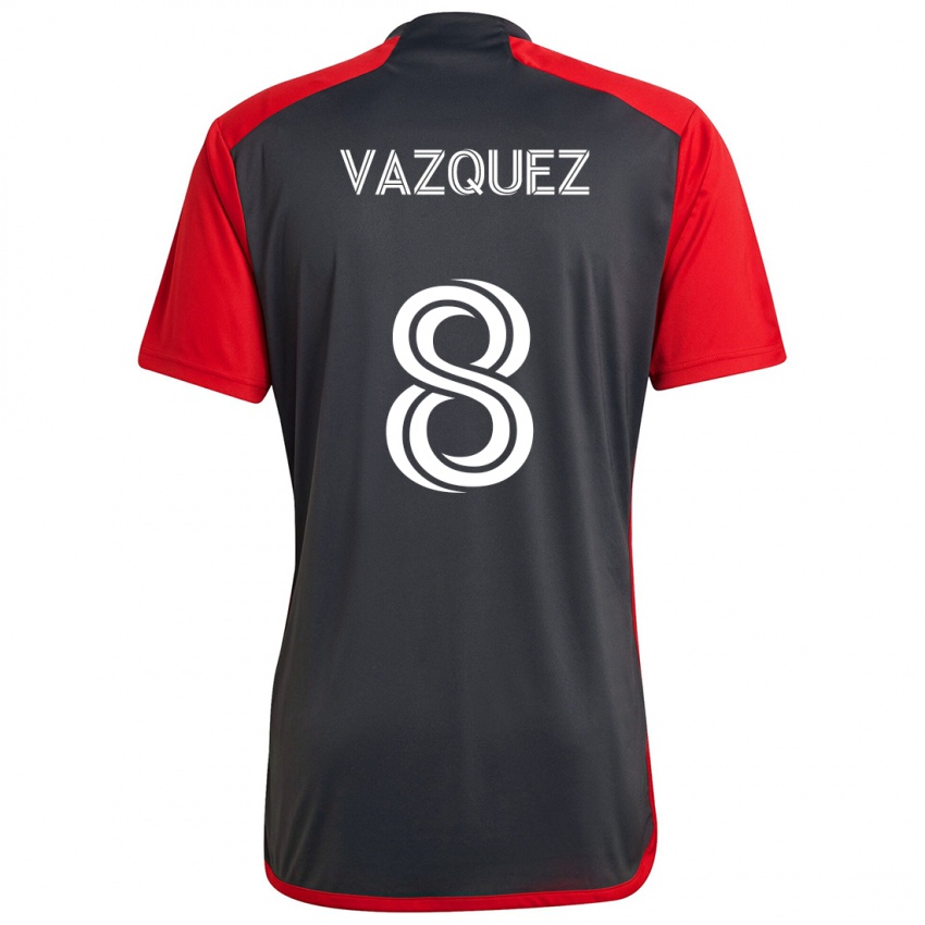 Børn Víctor Vázquez #8 Grå Rød Hjemmebane Spillertrøjer 2024/25 Trøje T-Shirt