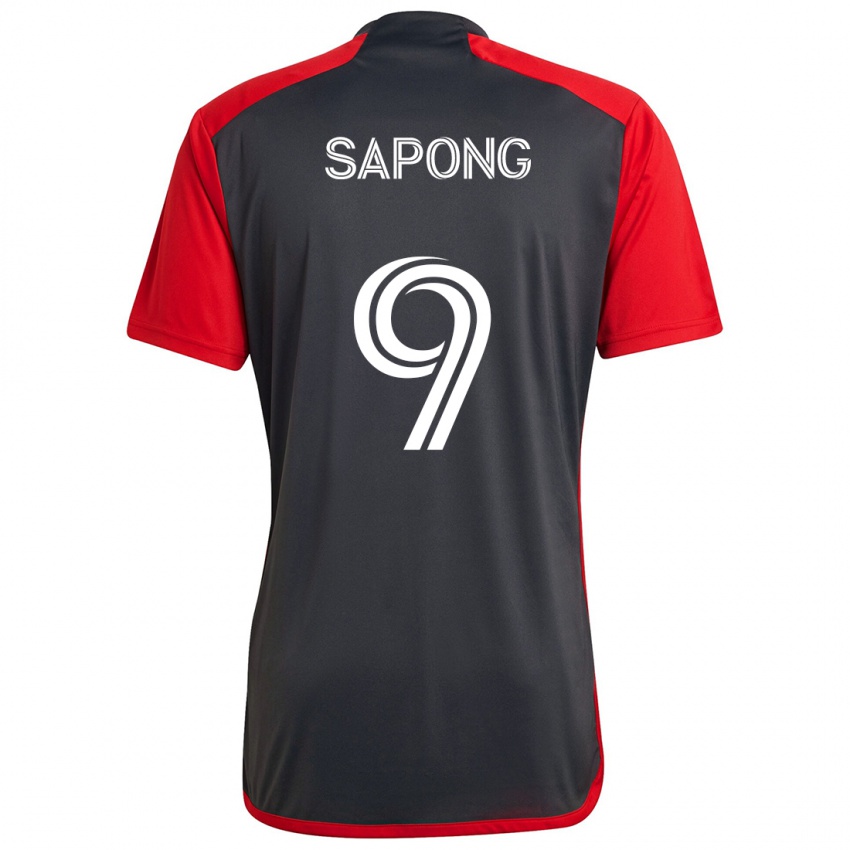 Børn C.j. Sapong #9 Grå Rød Hjemmebane Spillertrøjer 2024/25 Trøje T-Shirt