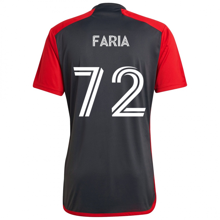 Børn Jordan Faria #72 Grå Rød Hjemmebane Spillertrøjer 2024/25 Trøje T-Shirt