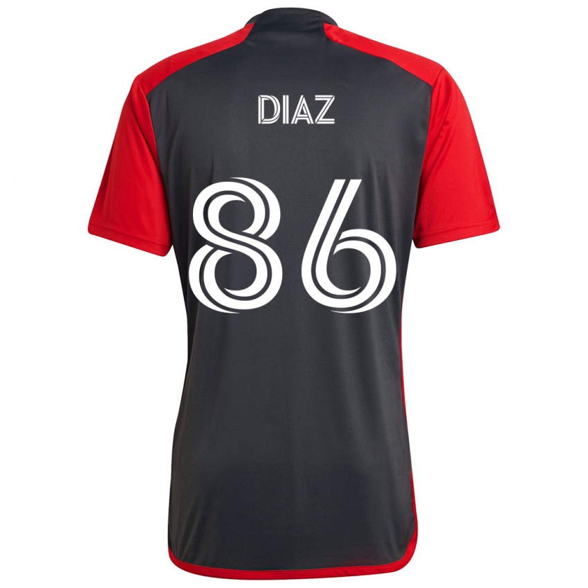 Børn Alec Díaz #86 Grå Rød Hjemmebane Spillertrøjer 2024/25 Trøje T-Shirt