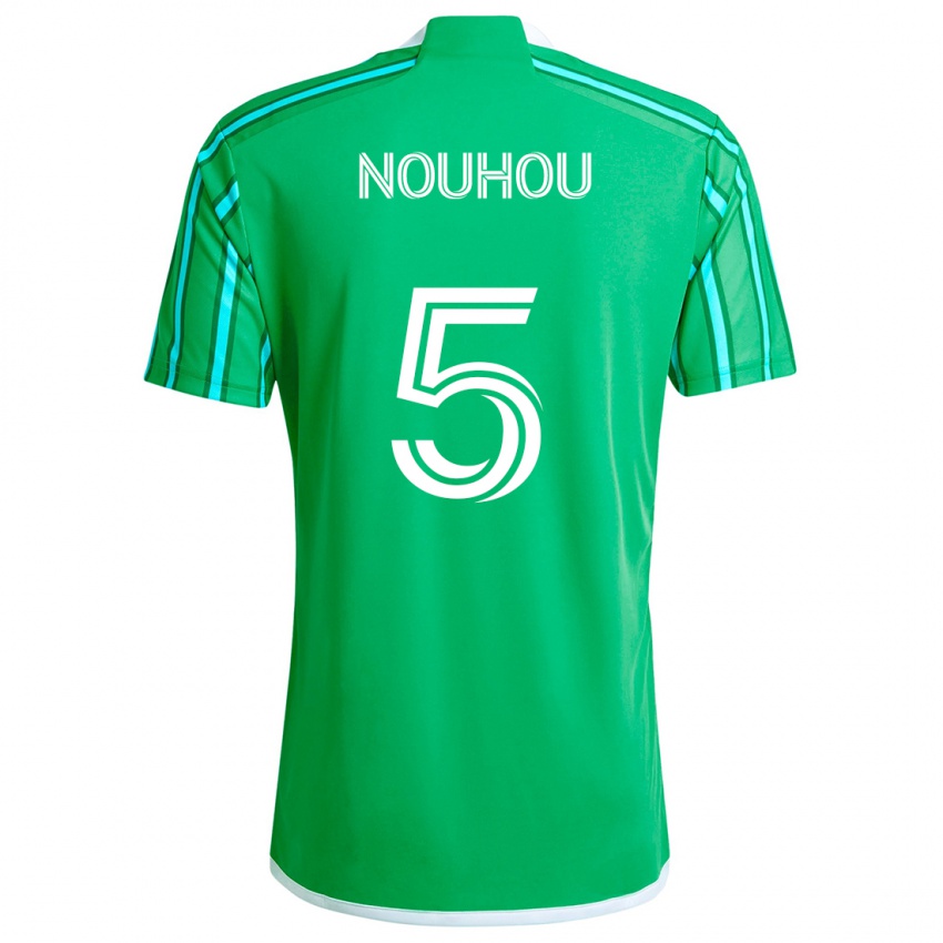 Børn Nouhou #5 Grøn Hvid Hjemmebane Spillertrøjer 2024/25 Trøje T-Shirt