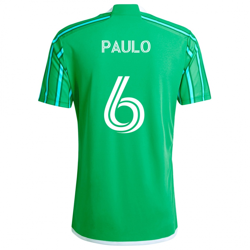 Børn João Paulo #6 Grøn Hvid Hjemmebane Spillertrøjer 2024/25 Trøje T-Shirt