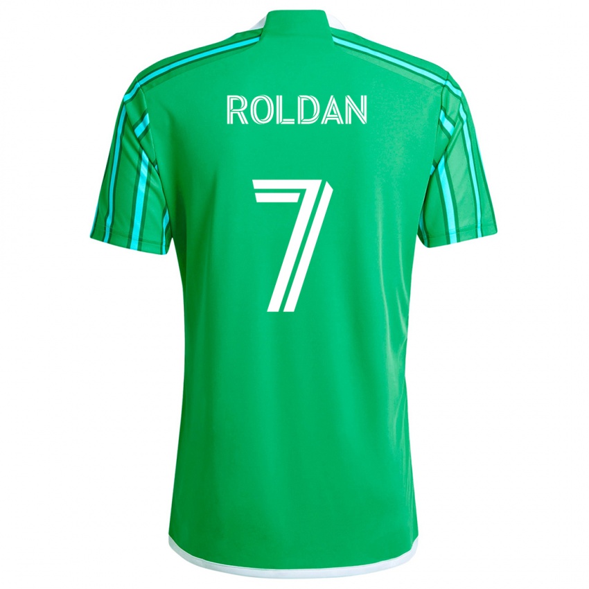 Børn Cristian Roldán #7 Grøn Hvid Hjemmebane Spillertrøjer 2024/25 Trøje T-Shirt