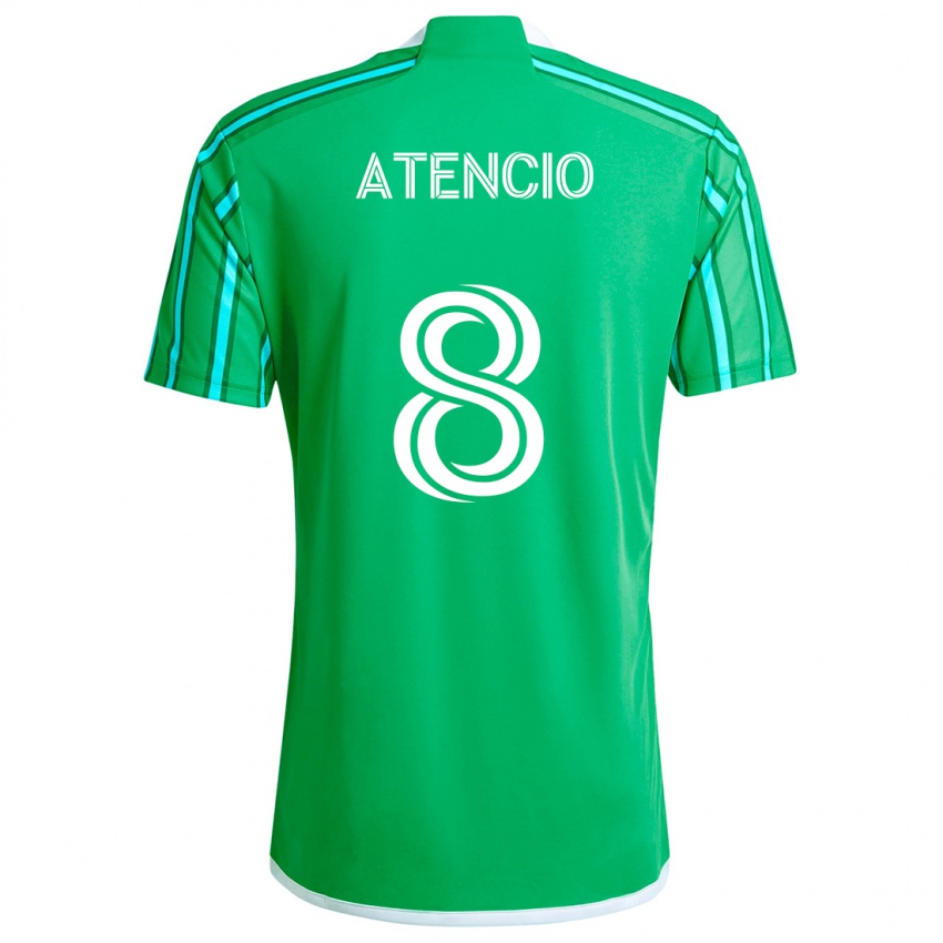 Børn Josh Atencio #8 Grøn Hvid Hjemmebane Spillertrøjer 2024/25 Trøje T-Shirt