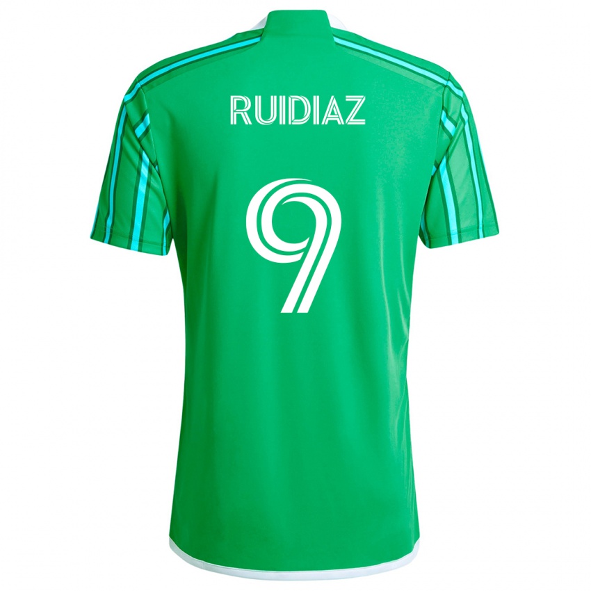 Børn Raúl Ruidíaz #9 Grøn Hvid Hjemmebane Spillertrøjer 2024/25 Trøje T-Shirt