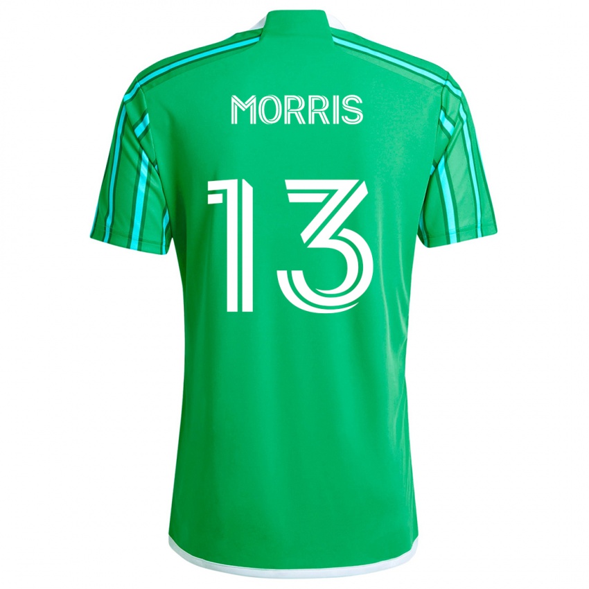 Børn Jordan Morris #13 Grøn Hvid Hjemmebane Spillertrøjer 2024/25 Trøje T-Shirt