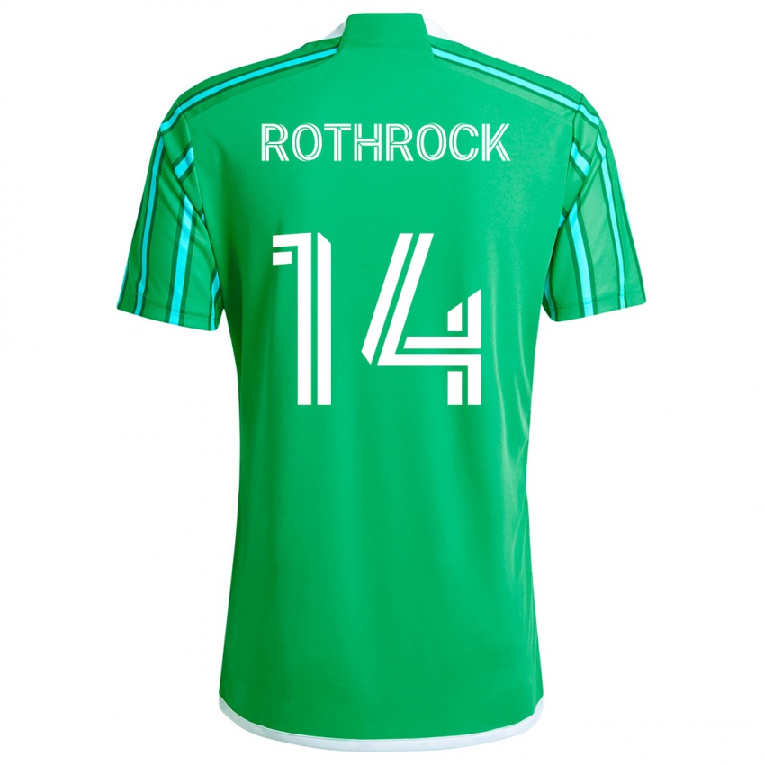 Børn Paul Rothrock #14 Grøn Hvid Hjemmebane Spillertrøjer 2024/25 Trøje T-Shirt