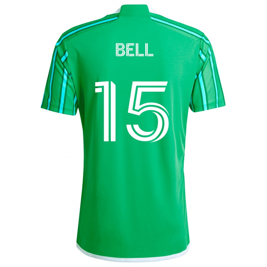 Børn Jon Bell #15 Grøn Hvid Hjemmebane Spillertrøjer 2024/25 Trøje T-Shirt