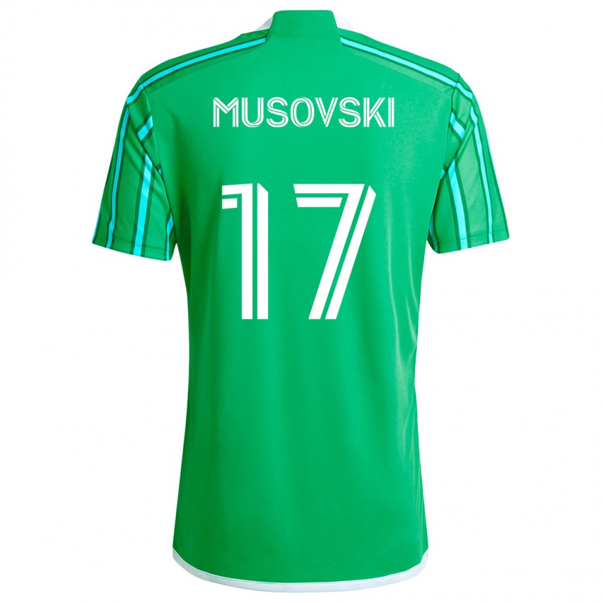 Børn Danny Musovski #17 Grøn Hvid Hjemmebane Spillertrøjer 2024/25 Trøje T-Shirt