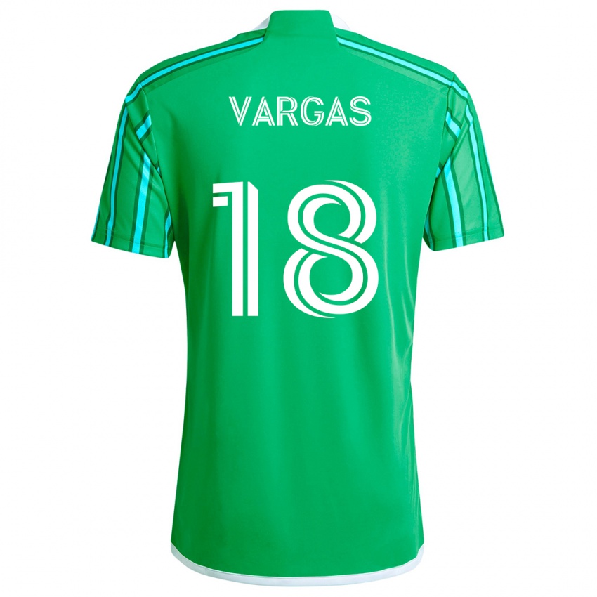 Børn Obed Vargas #18 Grøn Hvid Hjemmebane Spillertrøjer 2024/25 Trøje T-Shirt