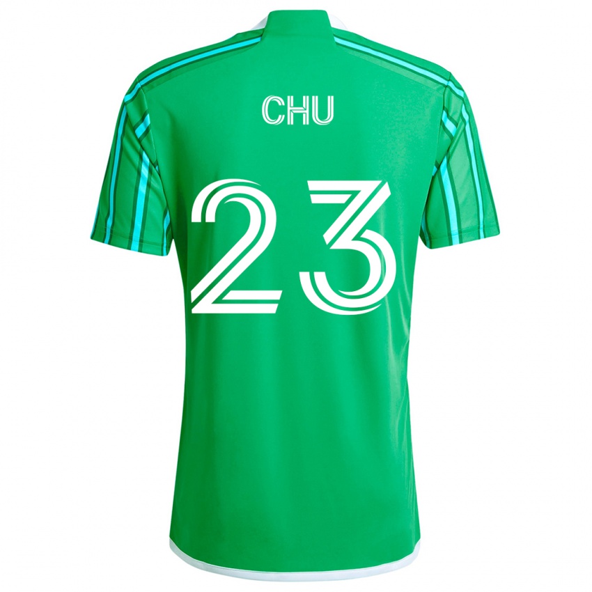 Børn Léo Chú #23 Grøn Hvid Hjemmebane Spillertrøjer 2024/25 Trøje T-Shirt