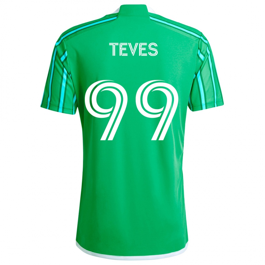 Børn Dylan Teves #99 Grøn Hvid Hjemmebane Spillertrøjer 2024/25 Trøje T-Shirt