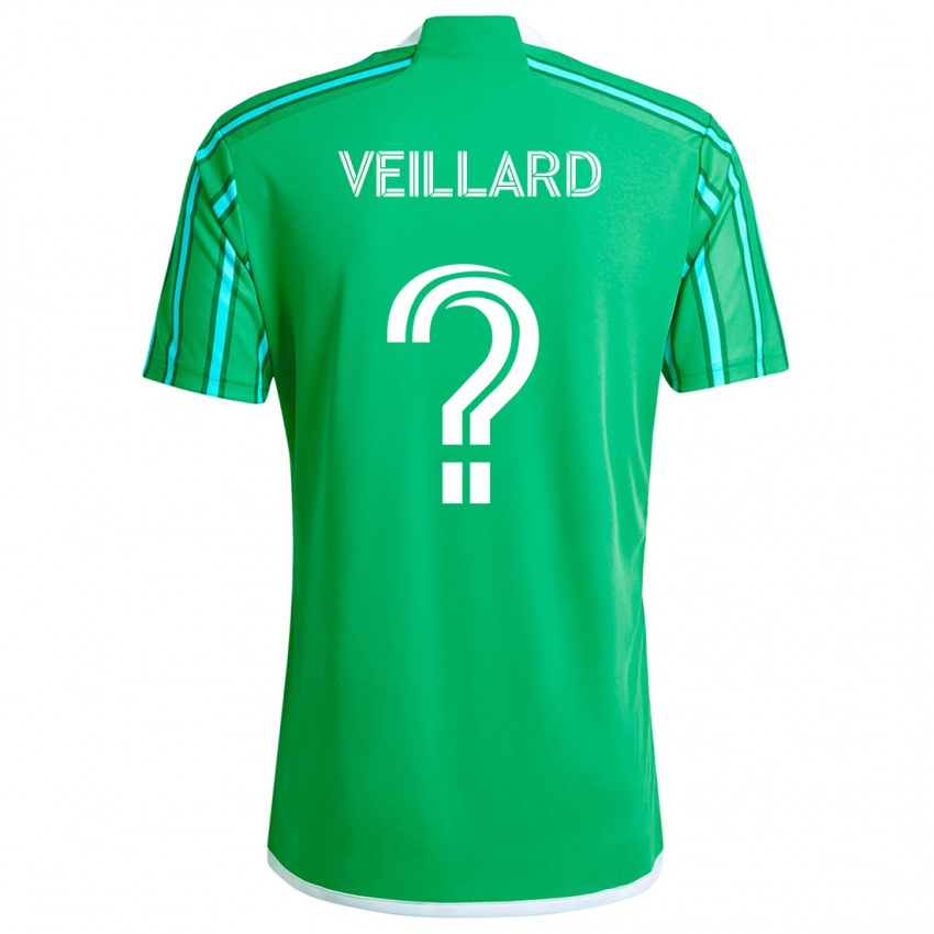 Børn Etienne Veillard #0 Grøn Hvid Hjemmebane Spillertrøjer 2024/25 Trøje T-Shirt