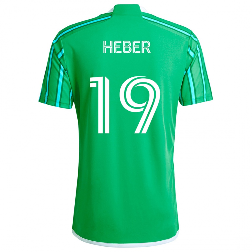 Børn Héber #19 Grøn Hvid Hjemmebane Spillertrøjer 2024/25 Trøje T-Shirt