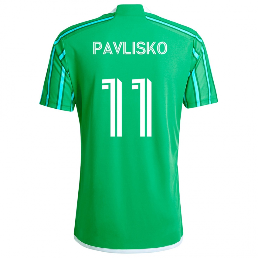 Børn Kirsten Pavlisko #11 Grøn Hvid Hjemmebane Spillertrøjer 2024/25 Trøje T-Shirt