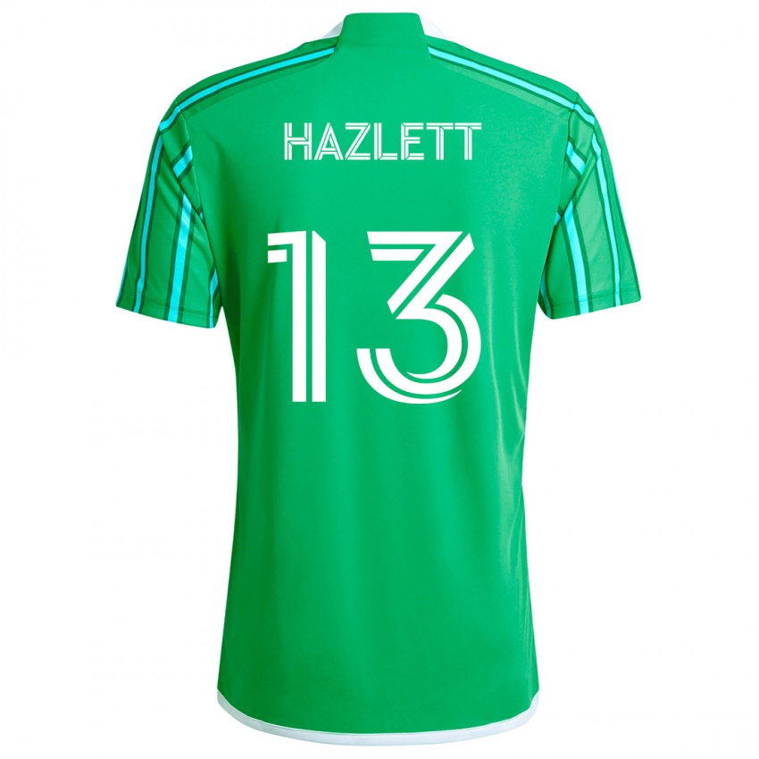 Børn Kimberly Hazlett #13 Grøn Hvid Hjemmebane Spillertrøjer 2024/25 Trøje T-Shirt