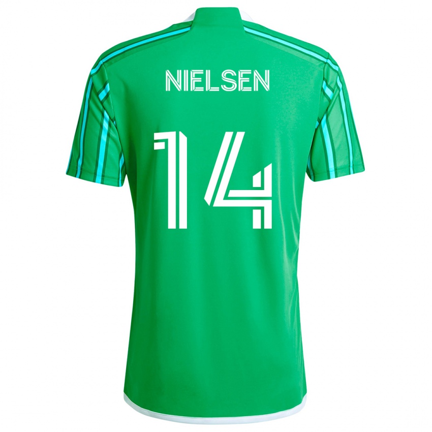 Børn Taylor Nielsen #14 Grøn Hvid Hjemmebane Spillertrøjer 2024/25 Trøje T-Shirt