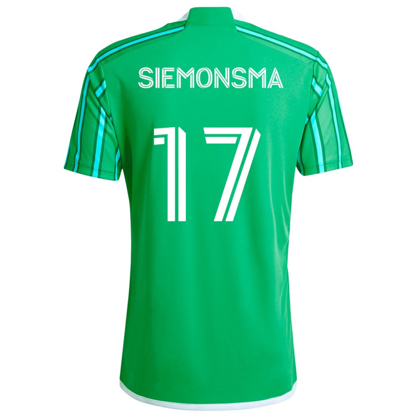 Børn Sianna Siemonsma #17 Grøn Hvid Hjemmebane Spillertrøjer 2024/25 Trøje T-Shirt