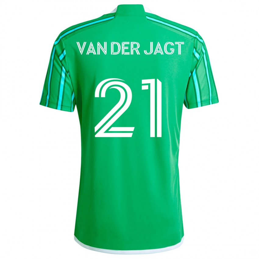 Børn Olivia Van Der Jagt #21 Grøn Hvid Hjemmebane Spillertrøjer 2024/25 Trøje T-Shirt