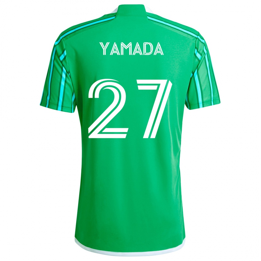 Børn Hikari Yamada #27 Grøn Hvid Hjemmebane Spillertrøjer 2024/25 Trøje T-Shirt