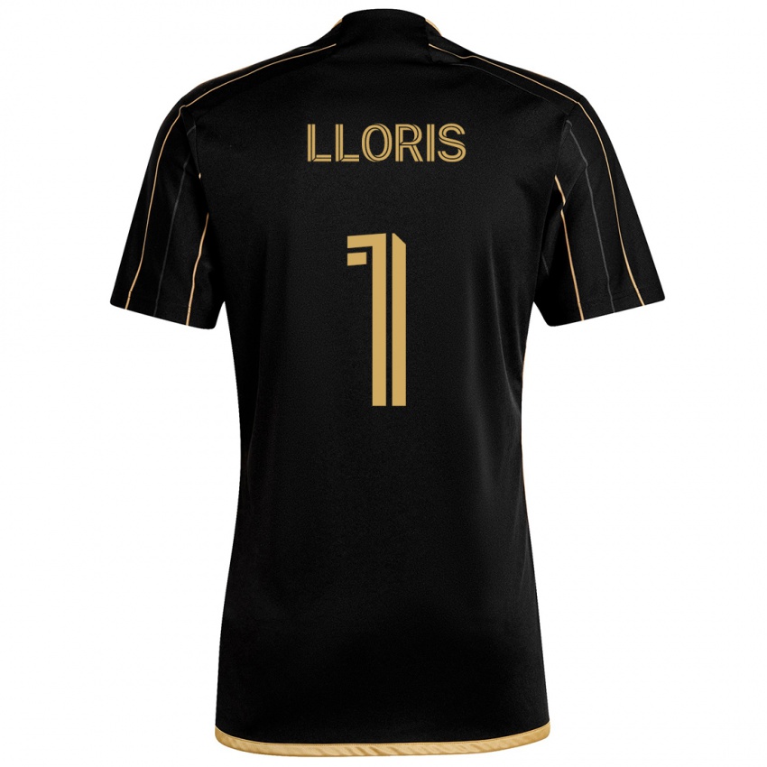 Børn Hugo Lloris #1 Sort Guld Hjemmebane Spillertrøjer 2024/25 Trøje T-Shirt