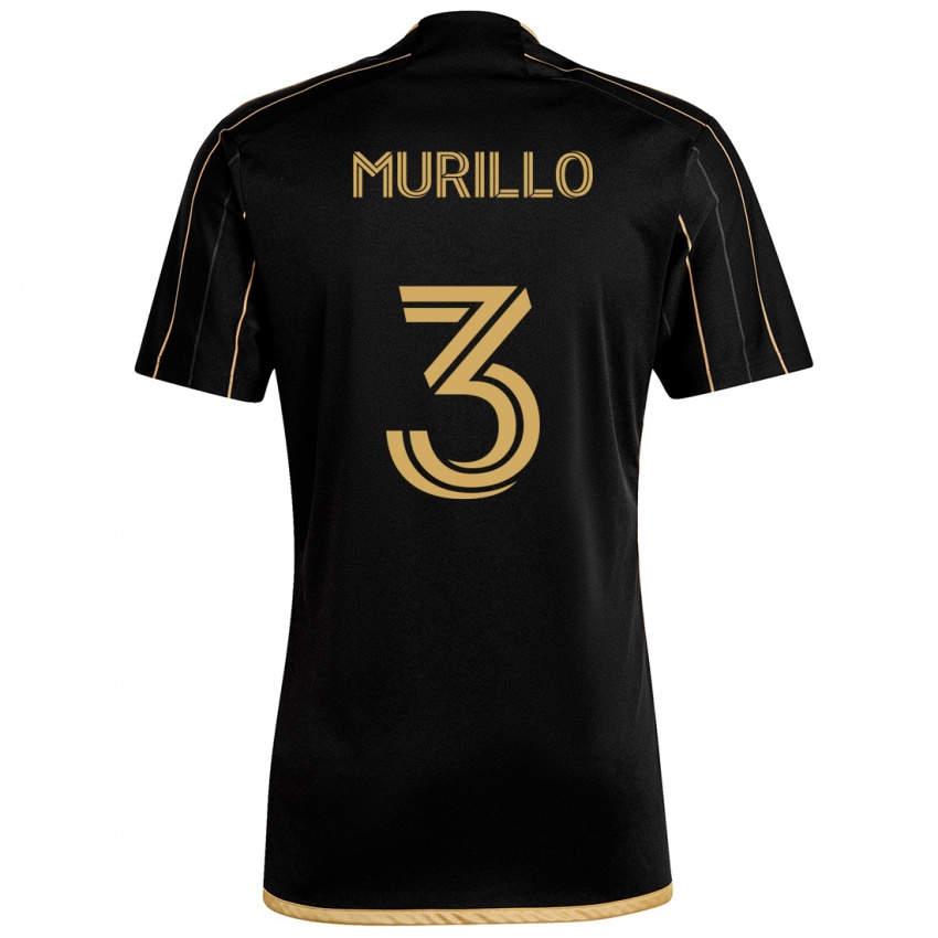 Børn Jesús Murillo #3 Sort Guld Hjemmebane Spillertrøjer 2024/25 Trøje T-Shirt