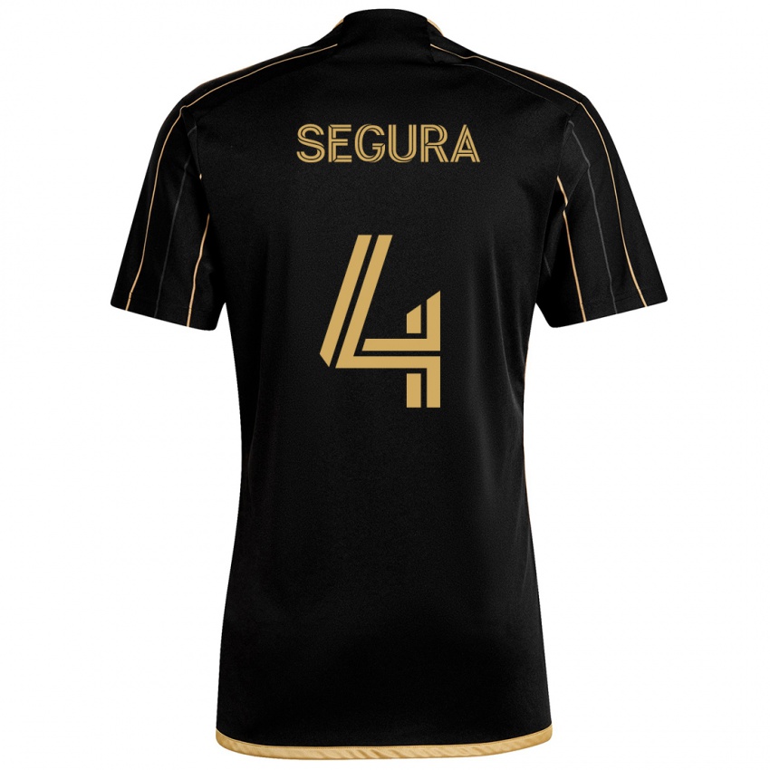 Børn Eddie Segura #4 Sort Guld Hjemmebane Spillertrøjer 2024/25 Trøje T-Shirt