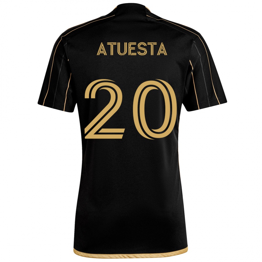 Børn Eduard Atuesta #20 Sort Guld Hjemmebane Spillertrøjer 2024/25 Trøje T-Shirt