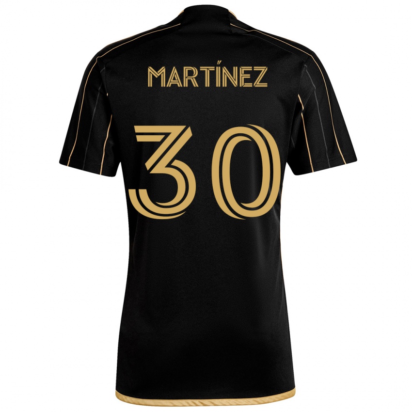 Børn David Martínez #30 Sort Guld Hjemmebane Spillertrøjer 2024/25 Trøje T-Shirt