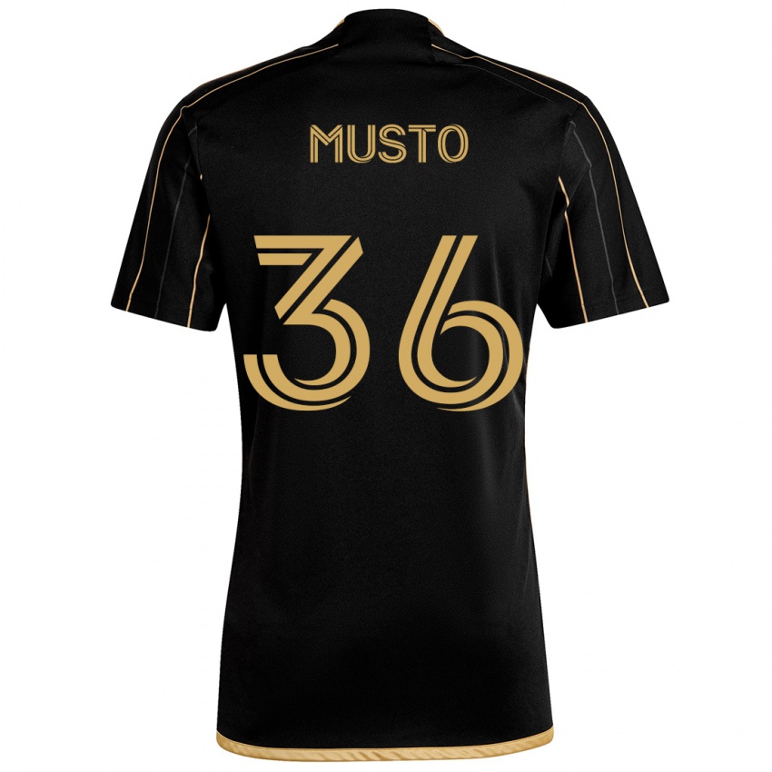 Børn Tommy Musto #36 Sort Guld Hjemmebane Spillertrøjer 2024/25 Trøje T-Shirt