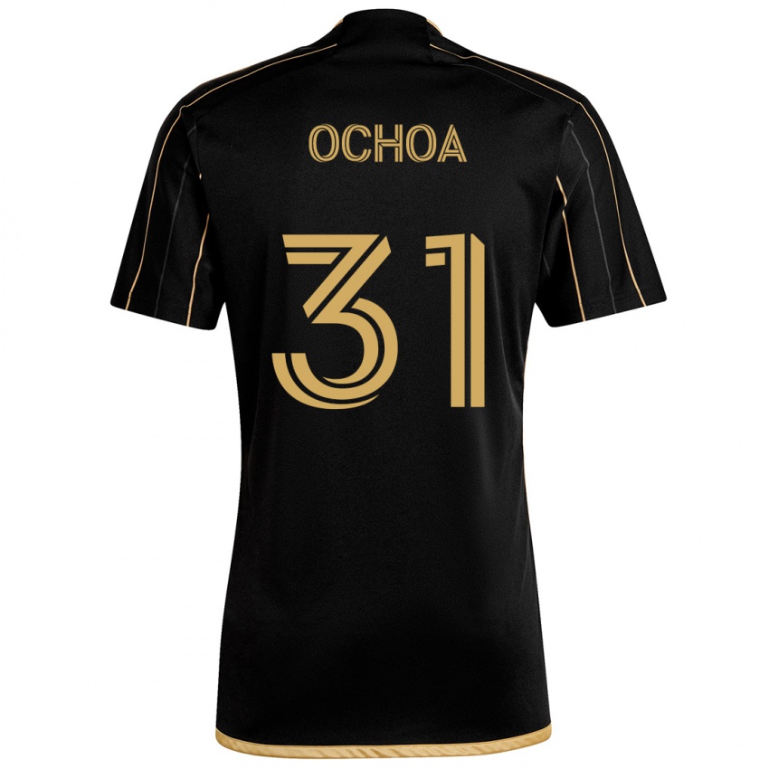 Børn David Ochoa #31 Sort Guld Hjemmebane Spillertrøjer 2024/25 Trøje T-Shirt