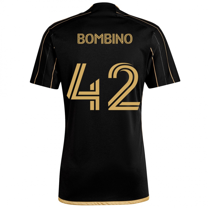 Børn Luca Bombino #42 Sort Guld Hjemmebane Spillertrøjer 2024/25 Trøje T-Shirt