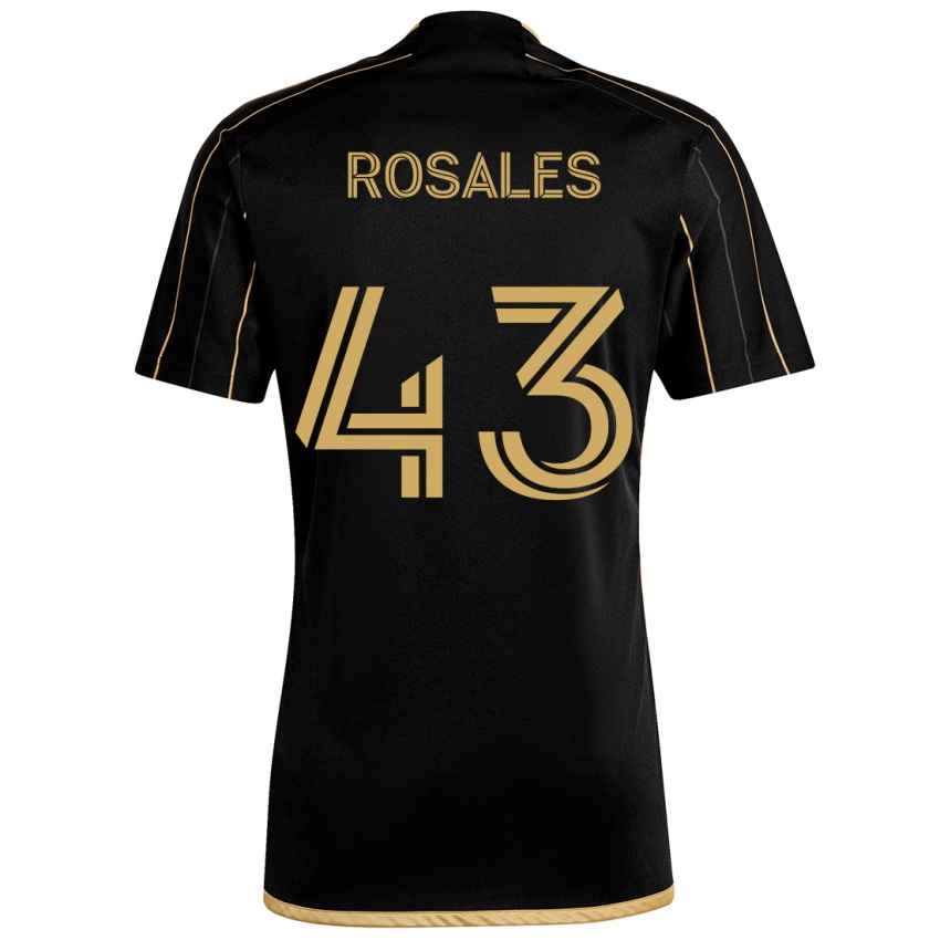 Børn Diego Rosales #43 Sort Guld Hjemmebane Spillertrøjer 2024/25 Trøje T-Shirt