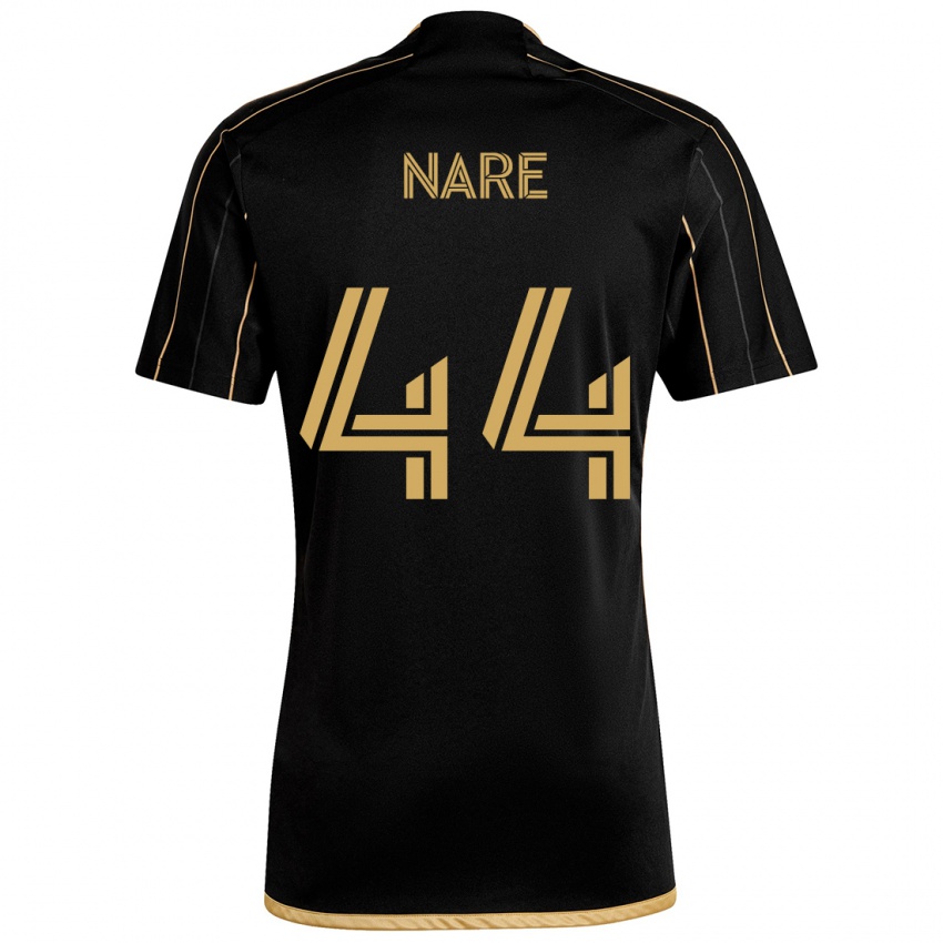 Børn Thabo Nare #44 Sort Guld Hjemmebane Spillertrøjer 2024/25 Trøje T-Shirt