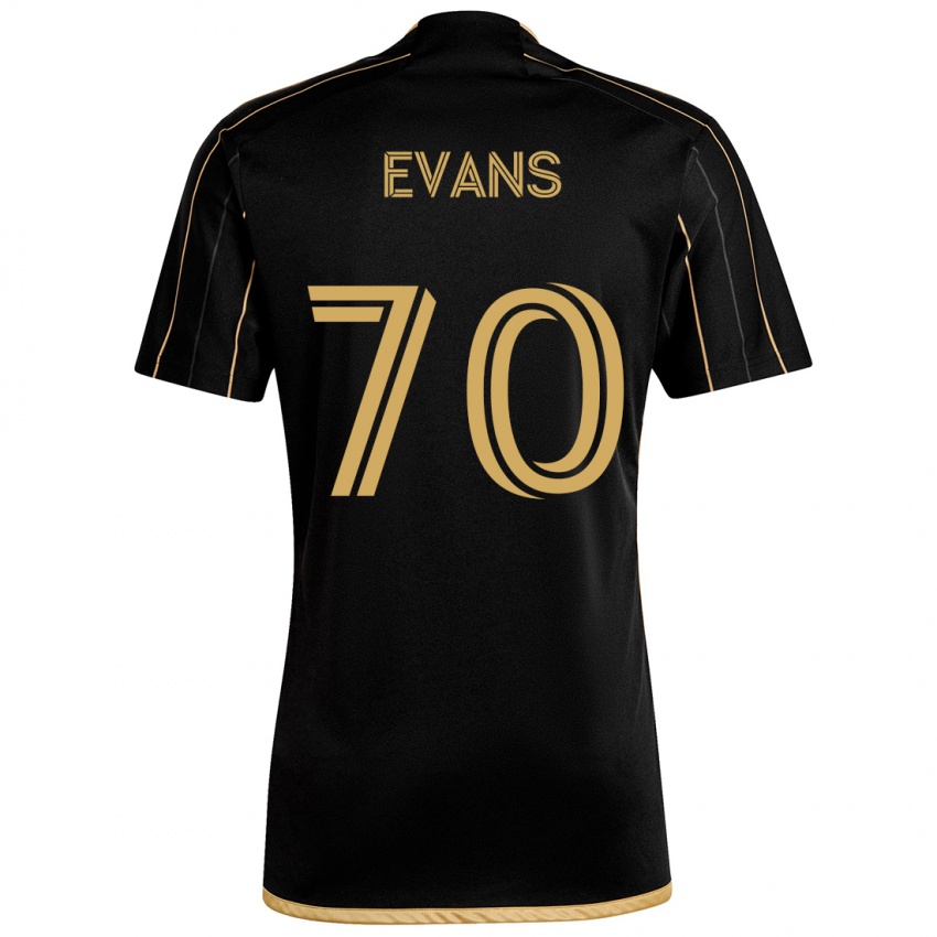 Børn Matthew Evans #70 Sort Guld Hjemmebane Spillertrøjer 2024/25 Trøje T-Shirt