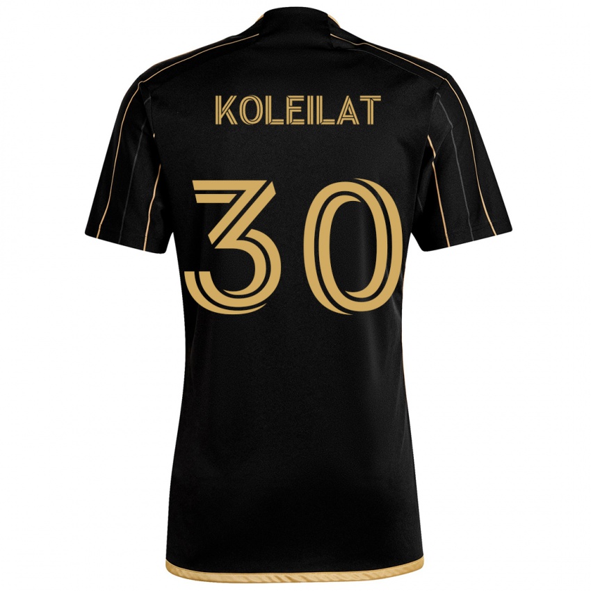 Børn Jassem Koleilat #30 Sort Guld Hjemmebane Spillertrøjer 2024/25 Trøje T-Shirt