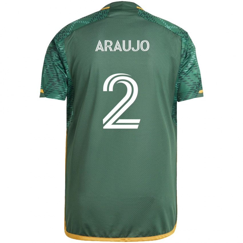 Børn Miguel Araujo #2 Grøn Orange Hjemmebane Spillertrøjer 2024/25 Trøje T-Shirt