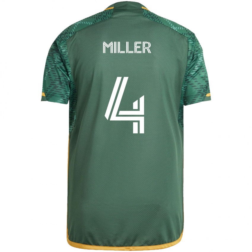 Børn Kamal Miller #4 Grøn Orange Hjemmebane Spillertrøjer 2024/25 Trøje T-Shirt