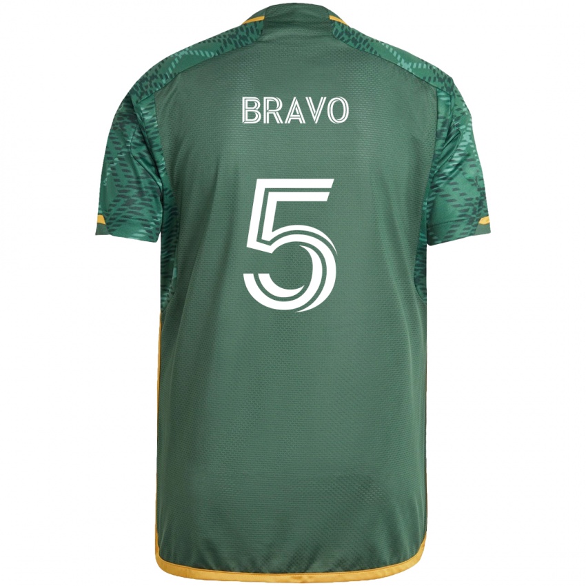 Børn Claudio Bravo #5 Grøn Orange Hjemmebane Spillertrøjer 2024/25 Trøje T-Shirt