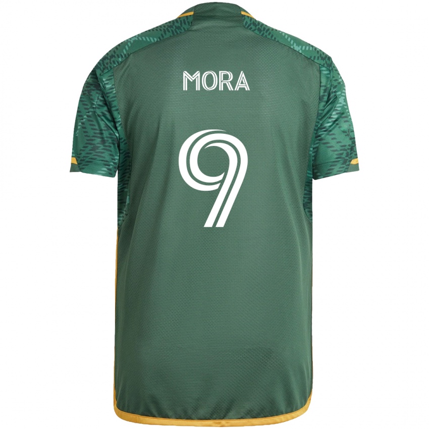 Børn Felipe Mora #9 Grøn Orange Hjemmebane Spillertrøjer 2024/25 Trøje T-Shirt