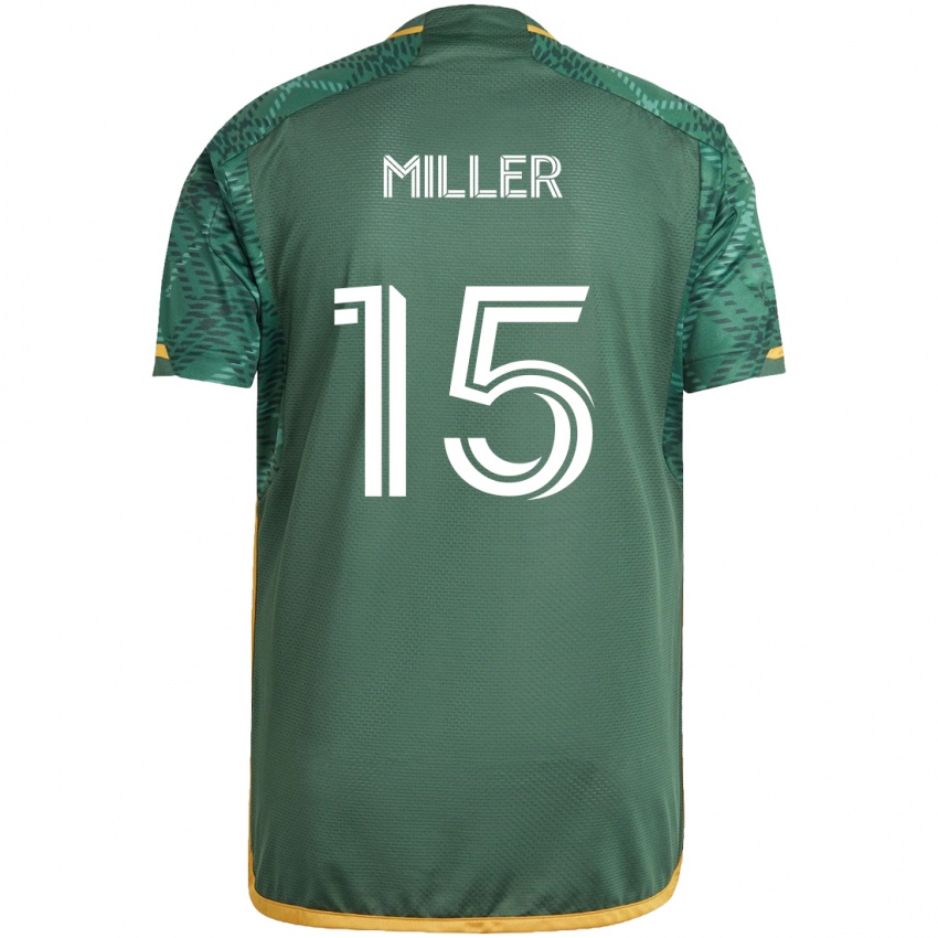 Børn Eric Miller #15 Grøn Orange Hjemmebane Spillertrøjer 2024/25 Trøje T-Shirt