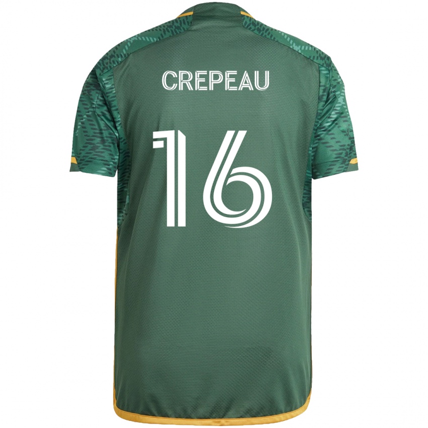 Børn Maxime Crépeau #16 Grøn Orange Hjemmebane Spillertrøjer 2024/25 Trøje T-Shirt