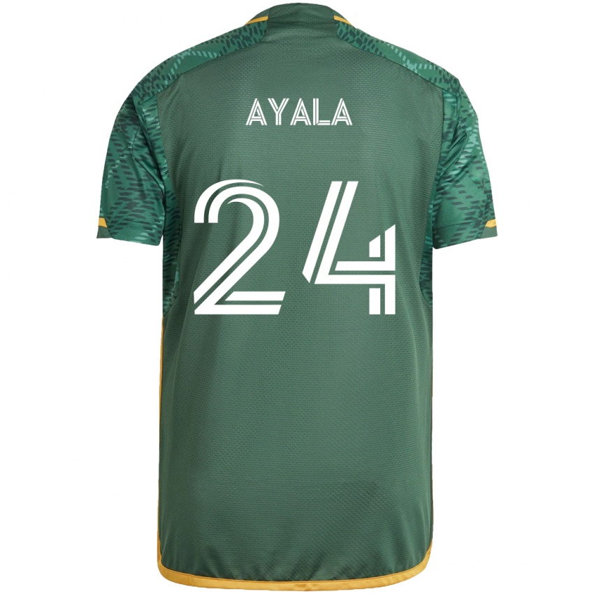 Børn David Ayala #24 Grøn Orange Hjemmebane Spillertrøjer 2024/25 Trøje T-Shirt