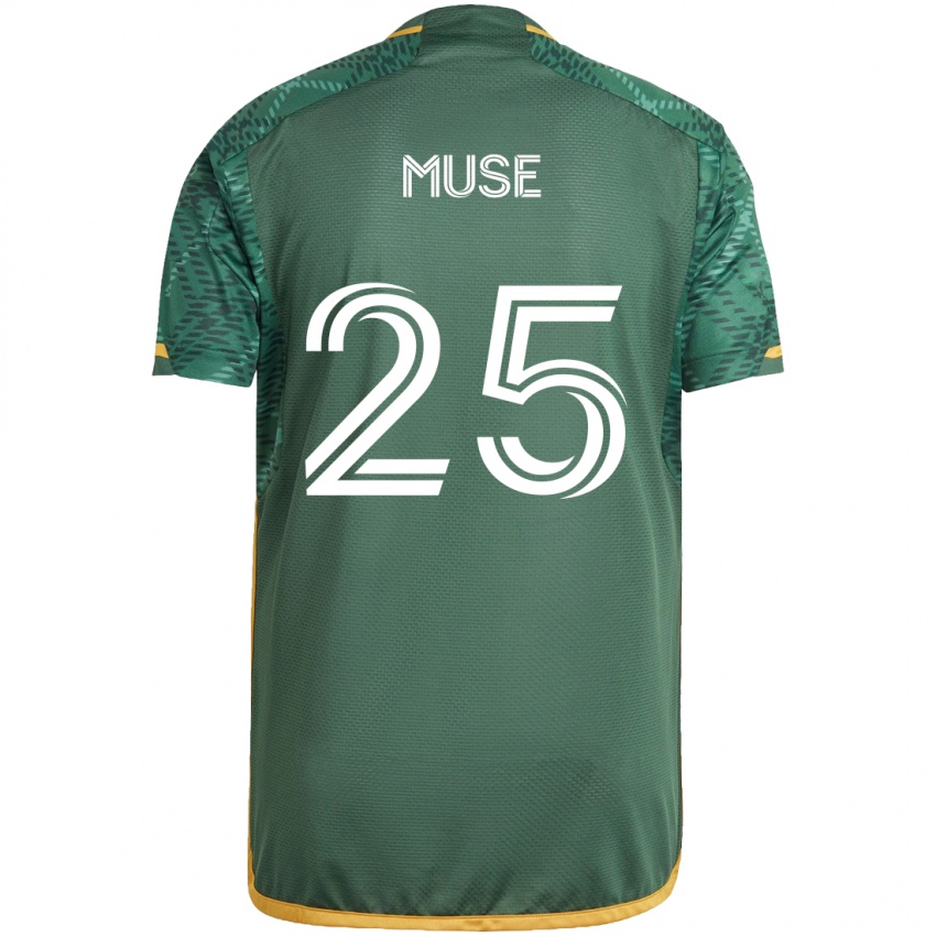 Børn Trey Muse #25 Grøn Orange Hjemmebane Spillertrøjer 2024/25 Trøje T-Shirt