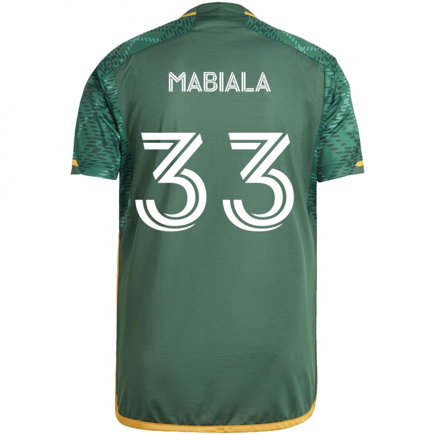 Børn Larrys Mabiala #33 Grøn Orange Hjemmebane Spillertrøjer 2024/25 Trøje T-Shirt