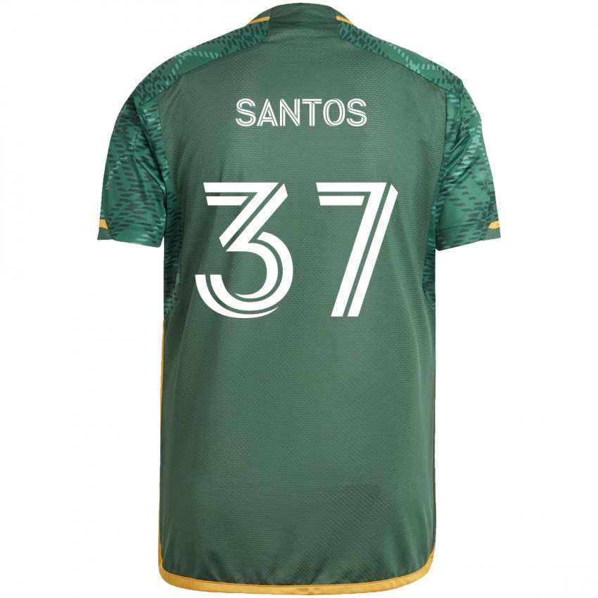 Børn Noah Santos #37 Grøn Orange Hjemmebane Spillertrøjer 2024/25 Trøje T-Shirt