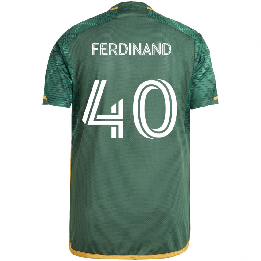 Børn Keesean Ferdinand #40 Grøn Orange Hjemmebane Spillertrøjer 2024/25 Trøje T-Shirt