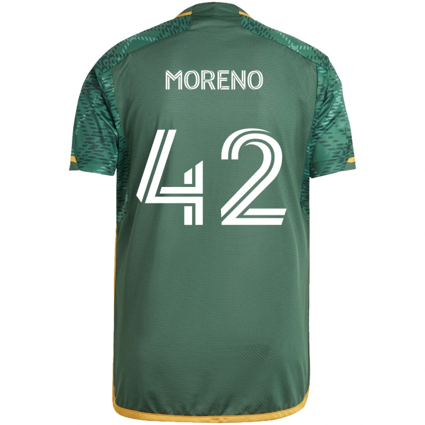 Børn Alexis Moreno #42 Grøn Orange Hjemmebane Spillertrøjer 2024/25 Trøje T-Shirt